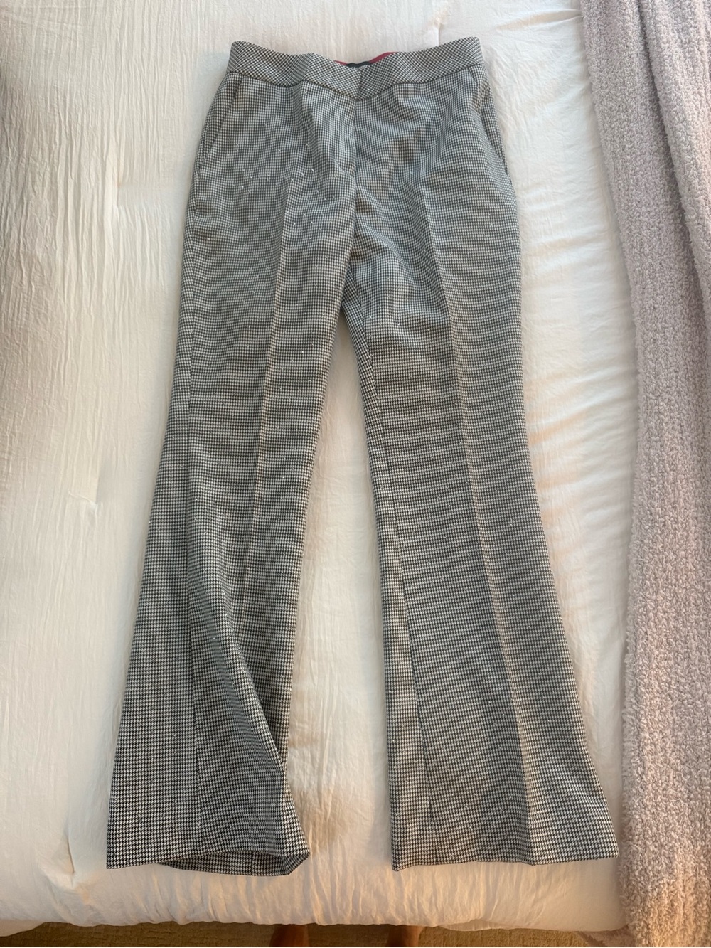 Karl Lagerfeld Tailored Women’s Houndstooth Sparkle Dress Pants - Gray